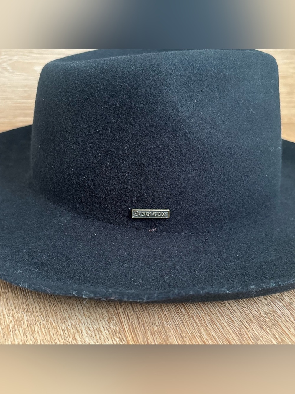 Pendleton Wool Felt Fedora Wide Brim Hat Black Western Unisex Classic 23” - Picture 3 of 7